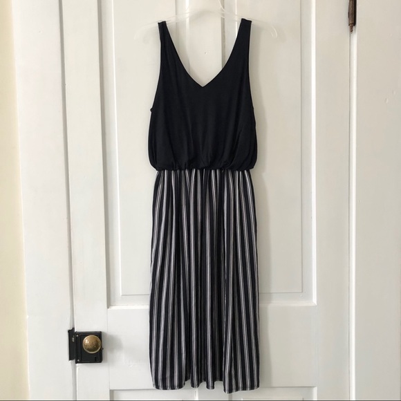 LOFT Striped Duet Dress - Navy - Picture 1 of 8